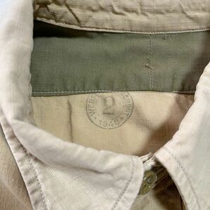 40s フランス軍 クレイジーパターン リメイクシャツ 平織りコットン ユーロ ミリタリー イギリス軍 ドイツ軍の画像7
