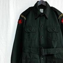 希少 カナダ軍 士官候補生 制服 ベルト付き ジャケット / サファリジャケット ブッシュ米軍 フランス軍 イギリス軍_画像2