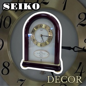 【ヴィンテージ/動作良好】SEIKO/セイコー DECOR/デコール AZ717B 置き時計 アラーム 置物