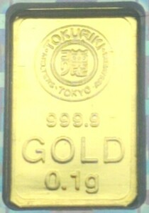  postage 84 jpy ~ genuine article original gold in goto0.1g plastic in the case K24 virtue power head office Gold bar gold metal K24 a
