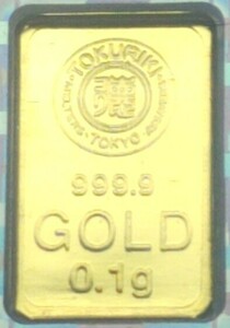  postage 84 jpy ~ genuine article original gold in goto0.1g plastic in the case K24 virtue power head office Gold bar gold metal K24 b