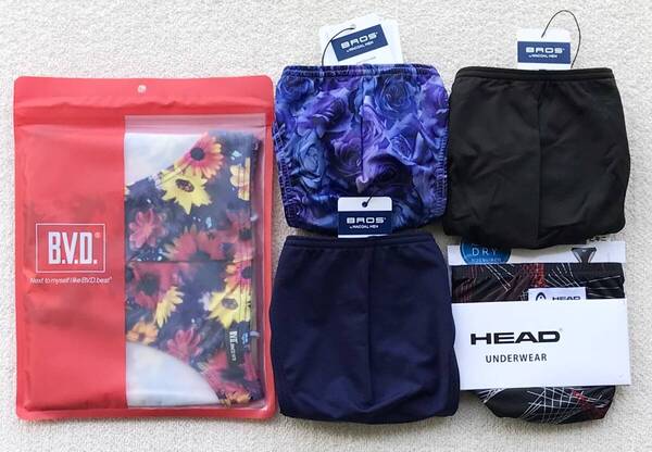 B.V.D&BROS&HEAD ビキニ ブリーフ Mサイズ 花柄&花柄&シンプル&デザイン 5枚セット ☆送料無料