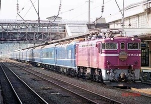 [ railroad photograph ]ED75 714+24 series [ akebono ] [9001304]