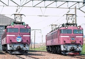 [ railroad photograph ]EF81 107[ talent .]&EF81 45[ akebono ] [0001030]