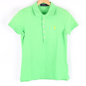  Polo * Ralph Lauren polo-shirt tops short sleeves cut and sewn lady's M size green POLO RALPH LAUREN