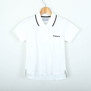  Reebok polo-shirt with short sleeves tops Classic golf wear lady's M size white Reebok