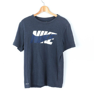 ナイキ 半袖Ｔシャツ トップス ドライフィット ロゴT スポーツウエア メンズ Mサイズ 紺×白 NIKE