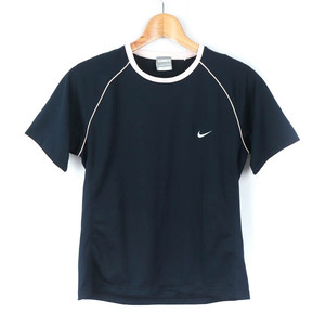 ナイキ 半袖Ｔシャツ トップス フィットドライ ワンポイントロゴ スポーツウエア レディース Lサイズ 紺×ピンク NIKE