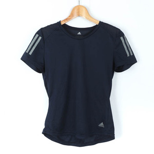 アディダス 半袖Ｔシャツ トップス クライマクール メッシュ ランニングウエア レディース Lサイズ ネイビー adidas