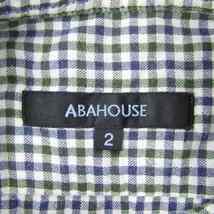 アバハウス 長袖シャツ トップス カットソー チェック柄 メンズ 2サイズ グリーン ブルー ABAHOUSE_画像3