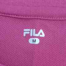 フィラ 半袖Ｔシャツ トップス ロゴT 袖ロゴ スポーツウエア レディース Mサイズ ピンク×白 FILA_画像3