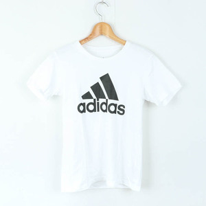 アディダス 半袖Ｔシャツ トップス ビッグロゴT スポーツウエア 大きいサイズ レディース OTサイズ 白×黒 adidas