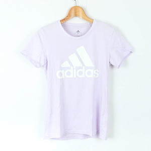 アディダス 半袖Ｔシャツ トップス ビッグロゴT スポーツウエア レディース Mサイズ 紫×白 adidas