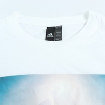 アディダス 半袖Ｔシャツ トップス フォトグラフィT スポーツウエア 大きいサイズ メンズ Oサイズ 白×青 adidas_画像4