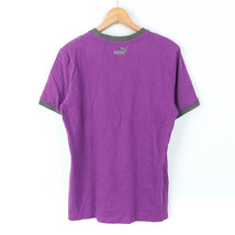 プーマ 半袖Ｔシャツ トップス ロゴT スポーツウエア コットン メンズ Mサイズ 紫×グレー PUMA_画像2