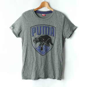 プーマ 半袖Ｔシャツ トップス グラフィックＴ ロゴT スポーツウエア メンズ Lサイズ グレー×青×黒 PUMA