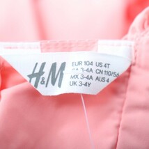 エイチアンドエム ワンピース トップス 半袖 ボリューム袖 未使用品 キッズ 女の子用 105サイズ ピンク H&M_画像4