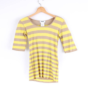 liki L * Homme короткий рукав футболка tops cut and sewn Франция производства Onward . гора женский S размер желтый RYKIEL HOMME