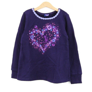  Anna Sui тренировочный футболка tops Heart кошка Kids для девочки 140 размер лиловый ANNA SUI
