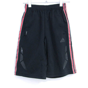  Adidas шорты низ шорты боковой линия спортивная одежда Kids для мальчика 150 размер чёрный × красный adidas