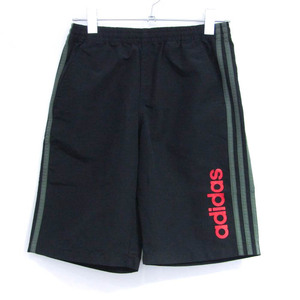  Adidas short pants bottoms shorts side line sportswear Kids for boy 160 size black × khaki adidas