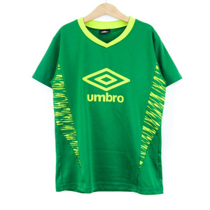  Umbro короткий рукав футболка tops Logo T футбол спортивная одежда Kids для мальчика 150 размер зеленый × желтый UMBRO