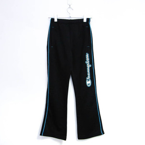  Champion pants bottoms jersey side line sportswear Kids for boy 150 size black × light blue Champion