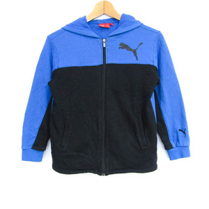  Puma Parker tops Zip выше тренировочный спортивная одежда Kids для мальчика 140 размер синий × чёрный PUMA