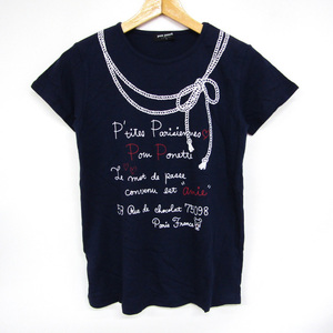 ポンポネット 半袖Ｔシャツ トップス グラフィックT キッズ 女の子用 L(160)サイズ ネイビー pom ponette