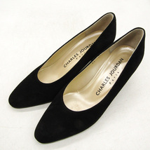 シャルル・ジョルダン パンプス 本革 レザー ブランド シューズ 靴 日本製 黒 レディース 4.5サイズ ブラック CHARLES JOURDAN_画像1