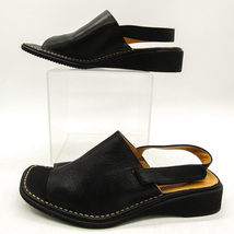 銀座ヨシノヤ サンダル ブランド PARABISPARK 靴 シューズ 日本製 黒 レディース 23.5サイズ ブラック Yoshinoya_画像8