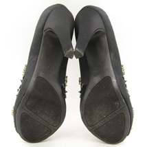 ナインウエスト パンプス オープントゥ ハイヒール ブランド シューズ 靴 黒 レディース 6サイズ ブラック NINE WEST_画像7