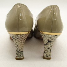 トラサルディ パンプス 本革 レザー ハイヒール ブランド シューズ 靴 日本製 レディース 23サイズ ベージュ TRUSSARDI_画像5