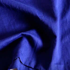 麻レーヨン/藍ロイヤルブルー/襟元スリット大ポケット/七分袖OP/ゆったりМの画像6