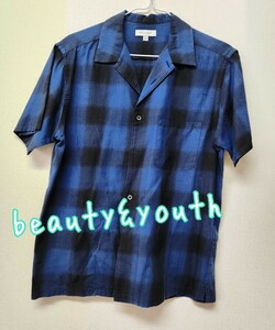  United Arrows * beauty & Youth men's check shirt beautiful goods *beauty&youth