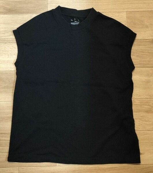無印良品 ノースリーブ Tシャツ 黒 カットソーXL