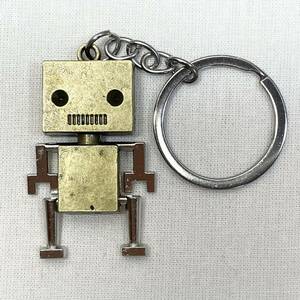 【キーホルダー】バッグチャーム ブリキ ロボット アンティークゴールド タイプA