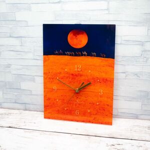 【掛け時計/置き時計】オレンジジャーニー（アクリル製） 置時計 掛け時計 壁掛け時計
