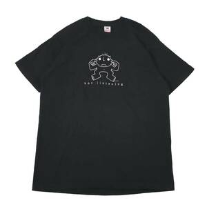 [XL] 90s Fruit of the loom not listening 刺繍 Tシャツ ブラック USA製 黒 フルーツ 顔 デザイン ビンテージ vintage 80s 