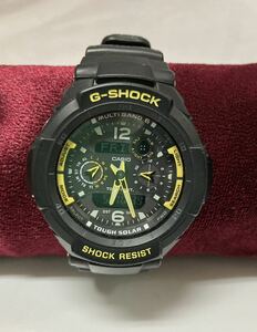 稼働品 良品♪ CASIO カシオ G-SHOCK TOUGH SOLAR 5173 電波ソーラー マルチバンド ブラック×イエロー 腕時計（管理KT256）