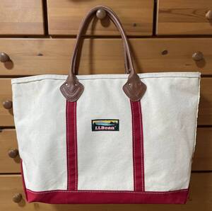 L.L.Bean エルエルビーン BOAT AND TOTE ボートアンドトート ラージ / キャンバス トートバッグ レザーハンドル ジップトップ