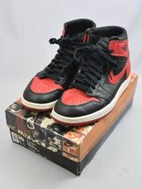 77_YK_785)[ジャンク] NIKE AIR JORDAN 1 BRED (130207-061) 28cm (1994年製) エアジョーダン 1 ブレッド_画像1