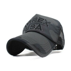  large size XL Avirex AVIREX USA mesh cap black camouflage hat baseball cap spring summer new work men's lady's 