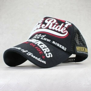 *Pawer Ride Biker mesh cap BK men's lady's motor series American Casual baseball cap *