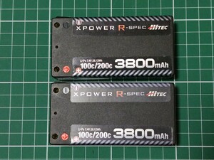 HITEC high Tec XPOWER R-SPEC 100C/200C 3800mAhlipo battery 2 pcs set 
