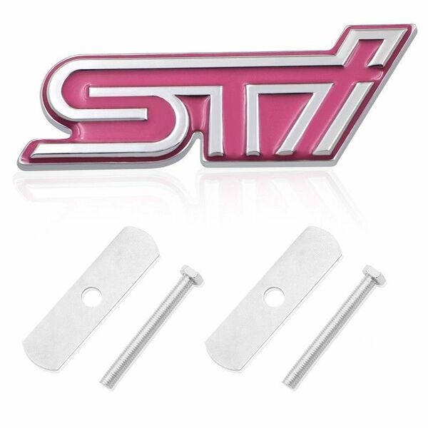 STi メタルエンブレム グリル用 ピンク スバル SUBARU ステッカー インプレッサ フォレスター BRZ アウトバック