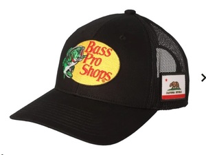 新品! バスプロショップス ロゴメッシュキャップ カルフォルニア フリーサイズ ブラック 黒 BassProShops フッシング 釣り アウトドア