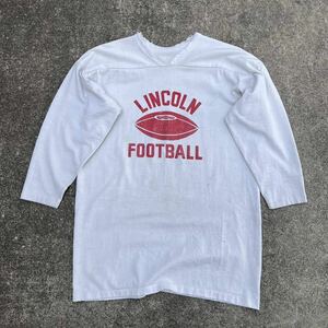 60s UNKNOWN フットボールTシャツ ビンテージ　チャンピオン ランタグ タタキタグ ビンテージ オリジナル(検 506xx 501xx リーバイス )