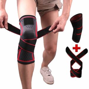  knees supporter XXL size for sport thin knees protection touch fasteners height ventilation motion men's lady's . obi .. seniours turning-over prevention 1 sheets red 