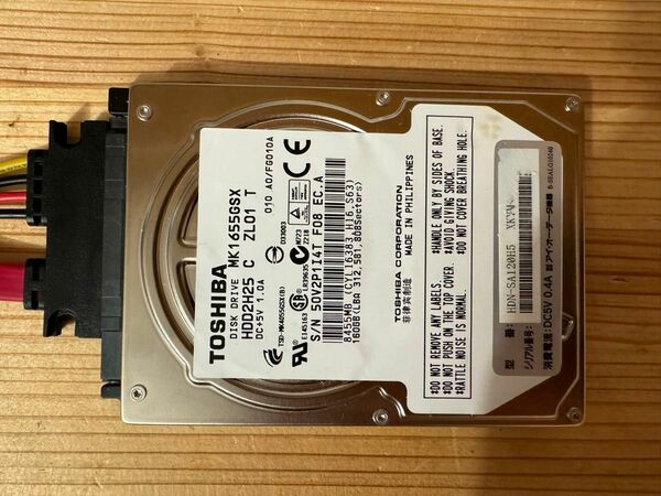 TOSHIBA MK1655GSX HDD 160GB 2.5インチ SATA